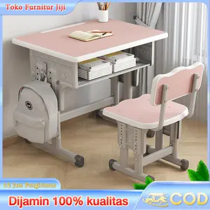 Toko Furnitur Jiji-Meja Kursi Belajar Anak Meja Sekolah Dan Kursi Meja Siswa Set Meja  Set Dengan Kursi Anak SMP SMP belajar meja dan kursi sekolah sama angkat dan kursi set Belajar menulis kursi angin yang kuat, kayu yang sehat kursi angin yang kuatt