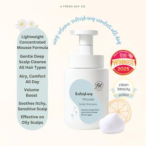 A Fresh Day Co. Refreshing Mousse Scalp Shampoo - Calm Sensitive, Itchy, Oily Scalps, Sulphate-free