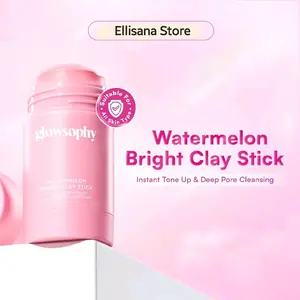 GLOWSOPHY | Bright Clay Stick Mask 40g - Masker Wajah Glowing Mencerahkan, Meratakan Warna Kulit & Menyamarkan Noda Hitam Natural Eksfoliasi untuk Mengangkat Sel Kulit Mati 