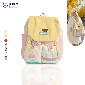 CBCY Backpack dan Mini Backpack Tas warna dopamin Ransel Wanita Import Tas Remaja Aesthetic Style Korea Tas Ransel Laptop Perjalanan Tas Sekolah Siswa SMP Kain Nylon  Anti Air Kapasitas Besar