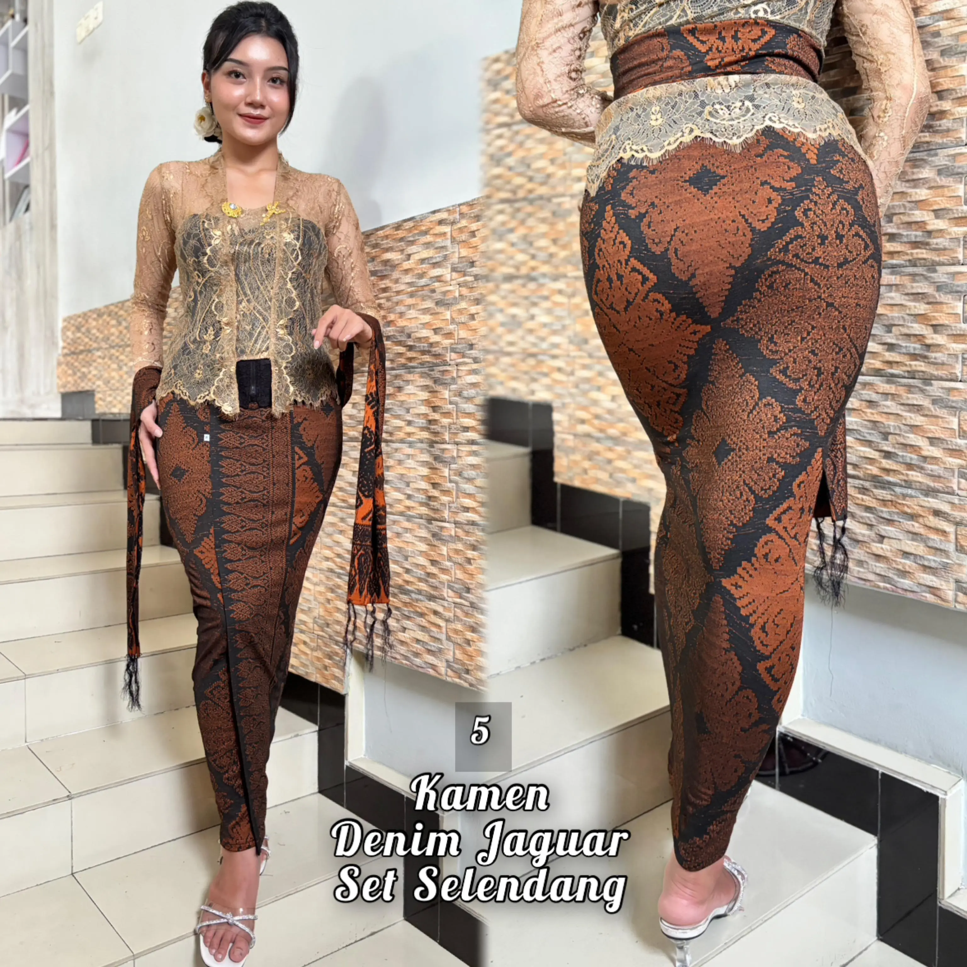 Kamen Jadi Denim Jaguar Wajik+selendang