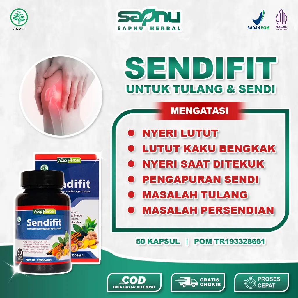 SendiFit Kapsul Isi 50 Kapsul Solusi untuk Nyeri Sendi, Nyeri Lutut dan Peradangan