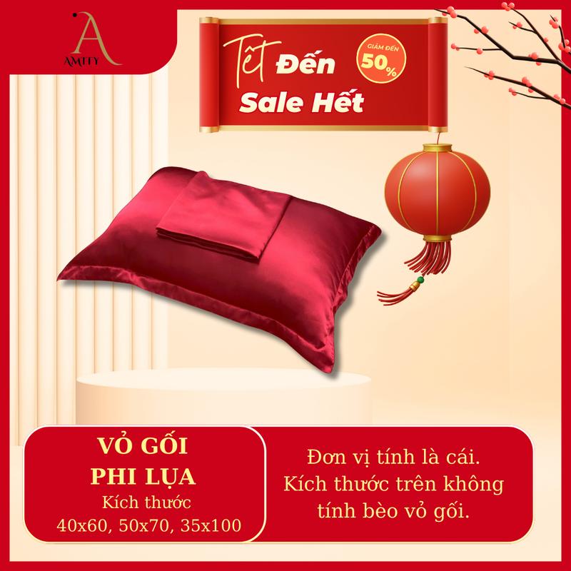 Vỏ áo gối nằm phi lụa 50x70 40x60 vỏ gối ôm phi lụa 35x100 Amity Bedding
