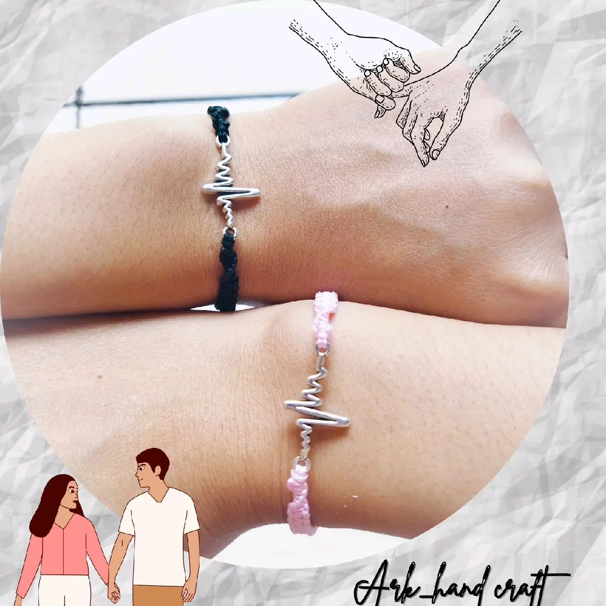 GELANG TALI COUPLE SEHIDUP SEMATI / GELANG TALI PASANGAN LUCU /GELANG TALI GIOK ANYAM Bracelets