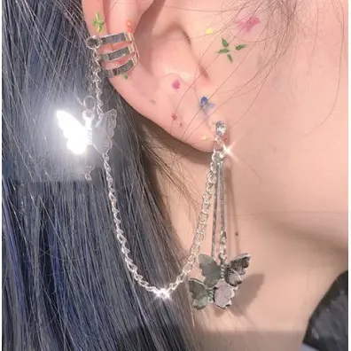 Anting Klip Tulang Telinga Kupu-kupu Baru Dan Anting Stud