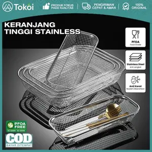 【COD】 Keranjang Saringan Tinggi Stainless Steel Tebal Tahan Karat Alat Peniris Set Minyak Goreng Nampan Keranjang Tirisan
