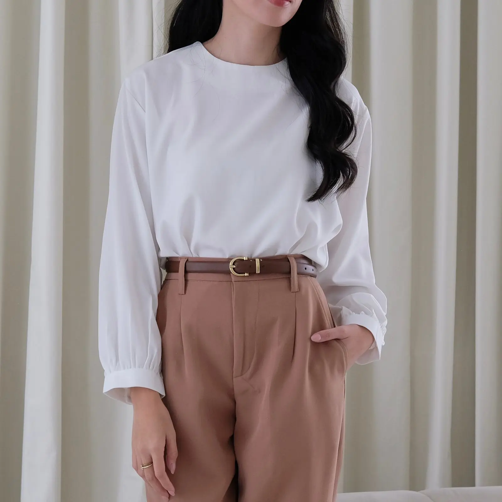 Basic Top | ATKEY Official - Atasan Lengan Panjang Wanita