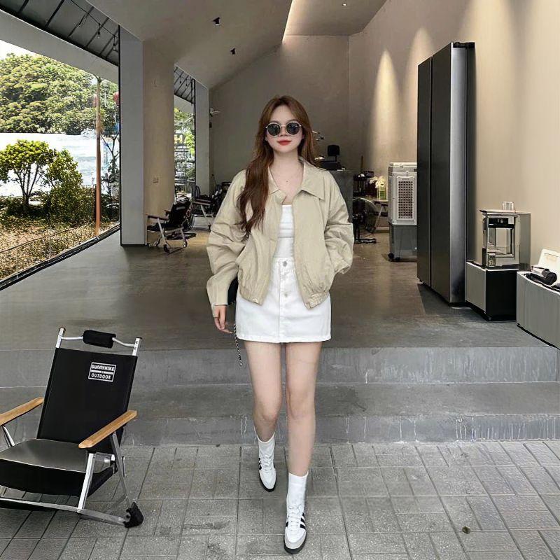 Jaket Crop Bomber Casual / Jaket Wanita Korean Style / Jaket Crop Top Formal Kekinian Jaket Crop Bomber Casual / Jaket Wanita Korean Style / Jaket Crop Top Formal Kekinian
