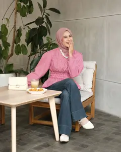 Mybamus X Listy Septia Moana Rubber Blouse Kerut Pinggang Wispie Tops Atasan Wanita Kekinian