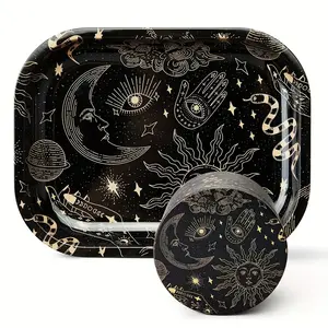 1/2 Pieces Moon and Sun Metal Herb Grinder