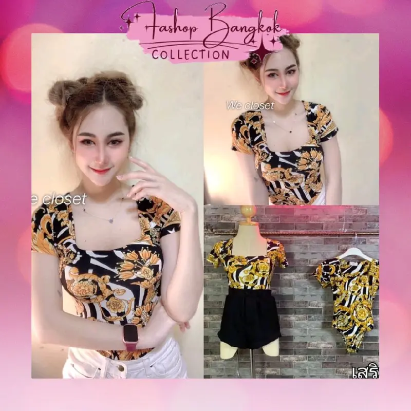 Bodysuit Atasan Lengan Panjang/Pendek Wanita Bangkok - 7 2