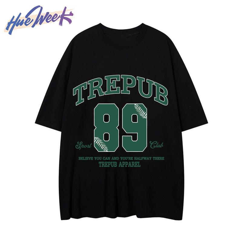 HUE WEEK. T-shirt Oversize American Retro High Street Style baju kaos 30s korea | Kaos baju Wanita pria/249 9