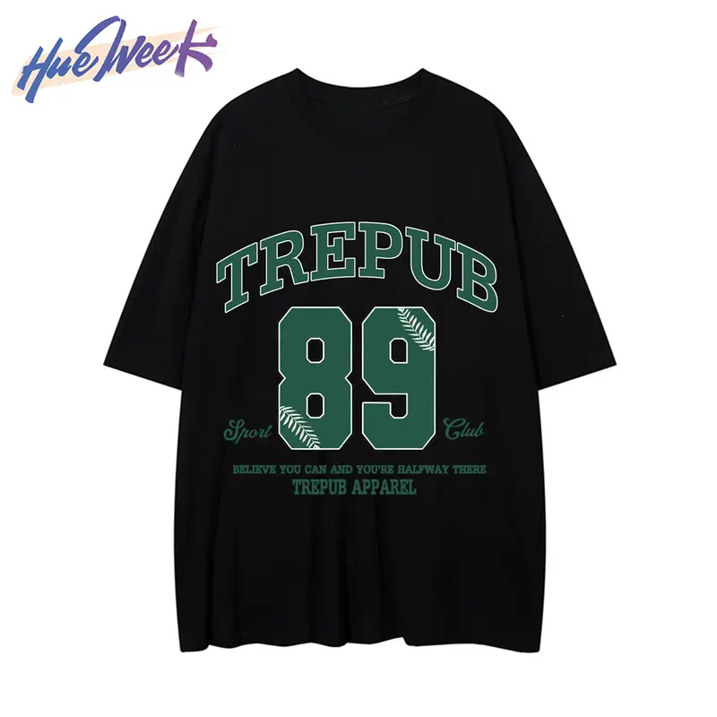 HUE WEEK. T-shirt Oversize American Retro High Street Style baju kaos 30s korea | Kaos baju Wanita pria/249 8