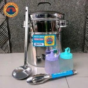 Dandang Bakso Mini Bahan Stainless Tebal Ukuran 24 cm (Tinggi) Set Lengkap Kitchenware