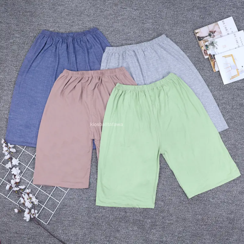 (Polos) Celana Wanita Selutut Pendek Big Size Muat Sampai Super Jumbo / Dalaman Harian Adem Murah Santai 3
