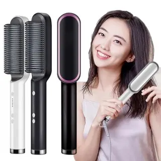 Catok Sisir Pelurus Rambut 2 in1 Hair Straightener Curler Catokan Listrik Praktis Pengering Rambut 0