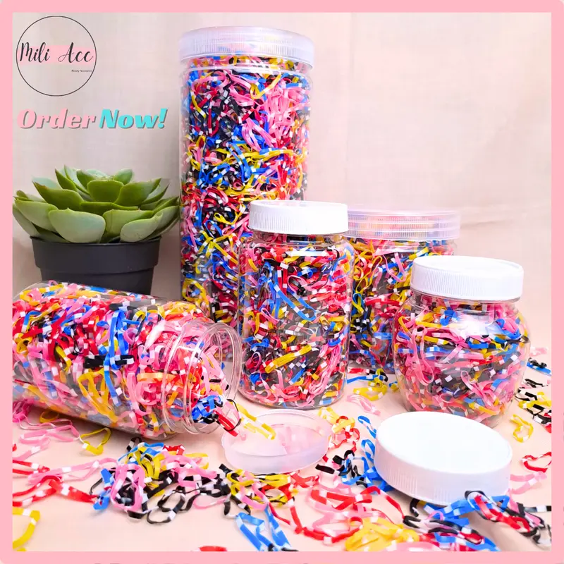 KARET JEPANG WARNA WARNI 1 TOPLES / KARET KUAT TIDAK MUDAH PUTUS UKURAN MEDIUM / IKAT RAMBUT Scrunchies Kepang 0