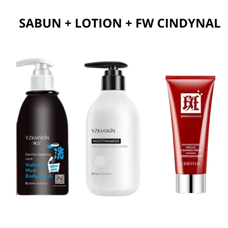 Paket 3 Pcs YZKMSKIN Body Wash dan Body Lotion serta Facial Wash - Wajah, Pencerah 2