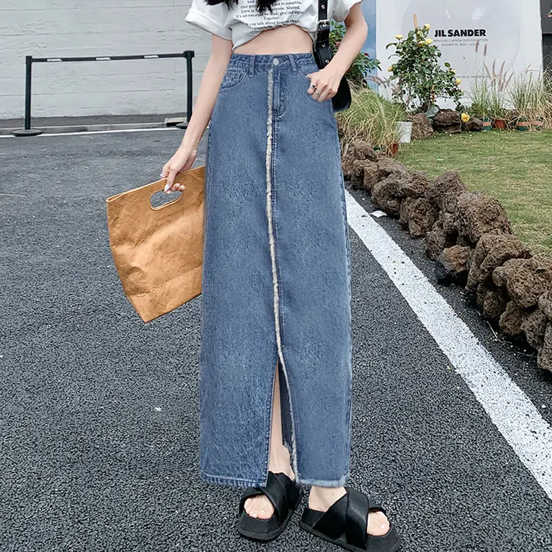 Ootd Rok Wanita Casual Irregular Korea Fashion Mewah Maxi Skirt 2