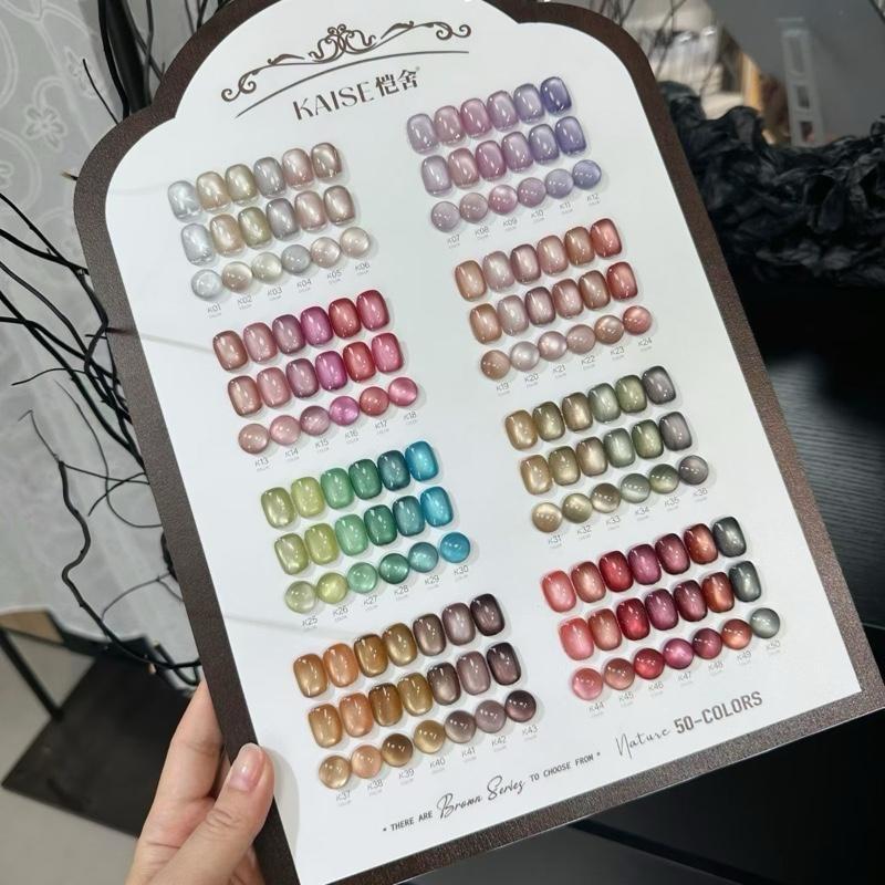 Kaise mèo 50 HOT Sét sơn mắt mèo kaise 50 màu cao cấp Chính hãng Tặng bảng nam châm hút sơn