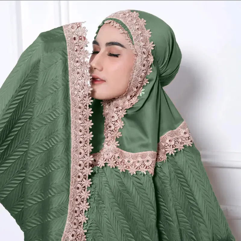 Mukena Dewasa 2in1 Plisket Renda Mewah Bahan Silky Premium Travelling Jumbo terbaru 2024 Atasan Bawahan Hampers Kain Motif Panjang Velvet Muslim Lembut Cantik Pouch Maxmara mukena silk Soft 0