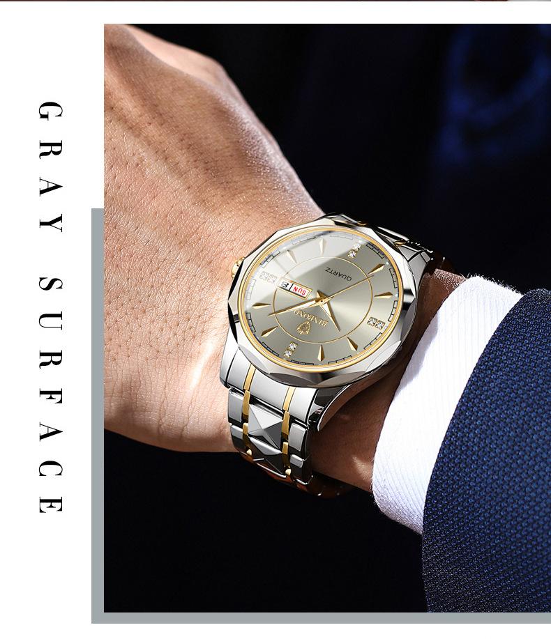 Product Introduction of Baju jam tangan mewah untuk Pasangan, keluli tahan karat, kalis air 30m, jam sukan untuk lelaki dan wanita, dalam Kuarza, kasual, pergelangan tangan Watches Gelap 29