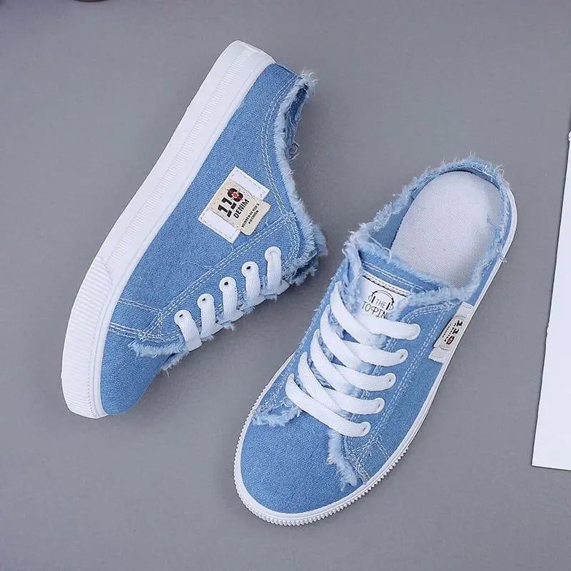 INDRAMAYU56 Sepatu Slipon Wanita Bahan kanvas Temali DM 01 3