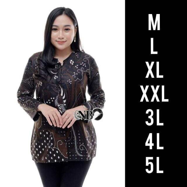 Product Introduction of Atasan Batik wanita Jumbo Ukuran XXL XXXL 4L 5L Lengan Panjang Terbaru 12