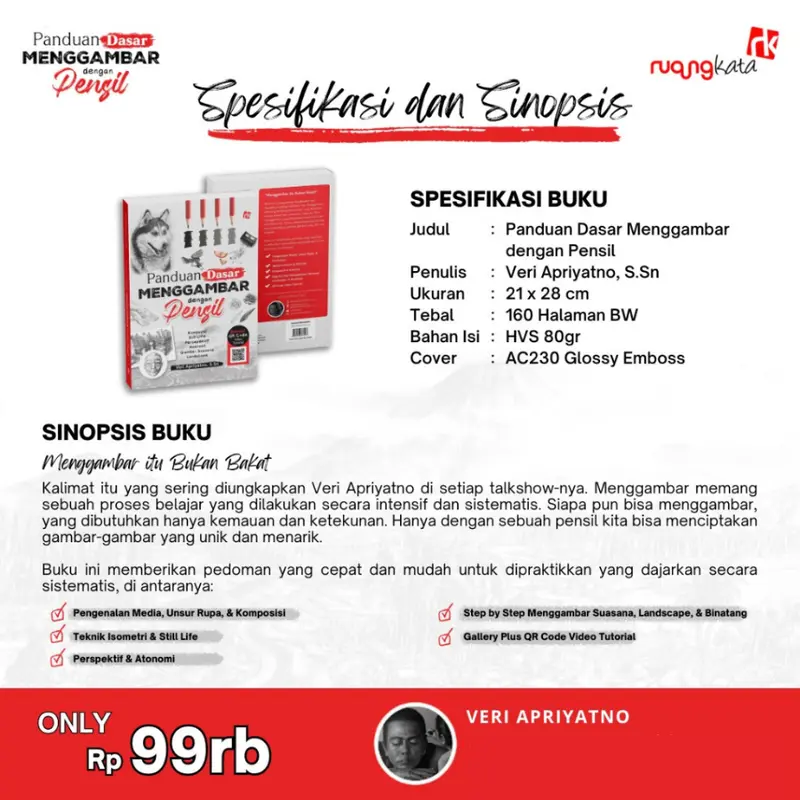 Buku Mewarnai - Panduan Dasar Menggambar Dengan Pensil - Veri Apriyatno, S.Sn - Ruang Kata -Bukukaluku Books 2