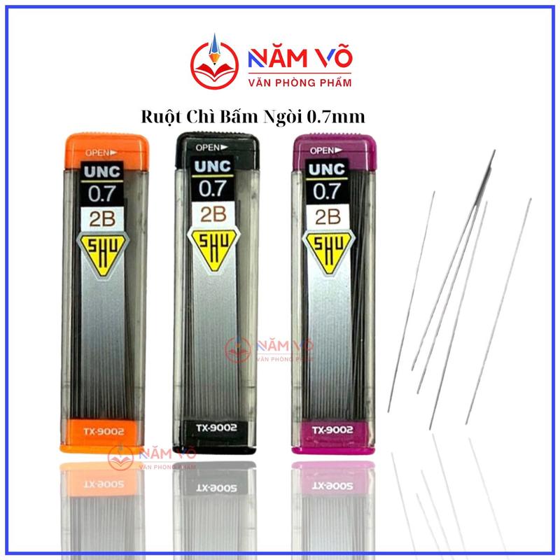 (9002 - 0.7MM) COMBO 5 Tuýp Ruột Chì Kim Ngòi 0.7mm UNC 2B TX - 9002 Thay Bút Chì Bấm, Nét Viết Trơn Mượt, Chất Lượng Tốt