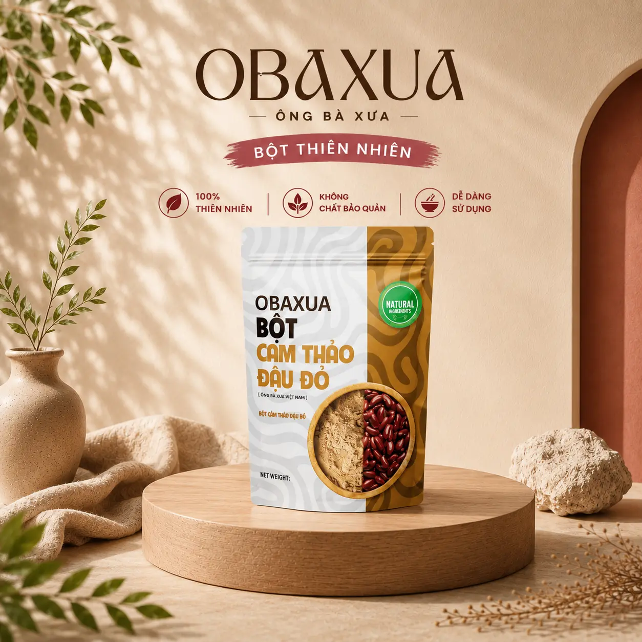 Obaxua Bột Cam Thảo Đậu Đỏ  - Ông Bà Xưa
