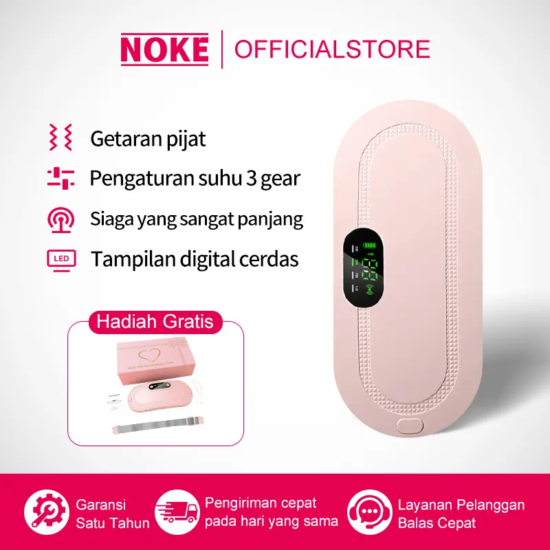 NOKE Smart Belt Pemanas Cepat Pereda Nyeri Haid - Sabuk Pijat dengan Display Sudut
