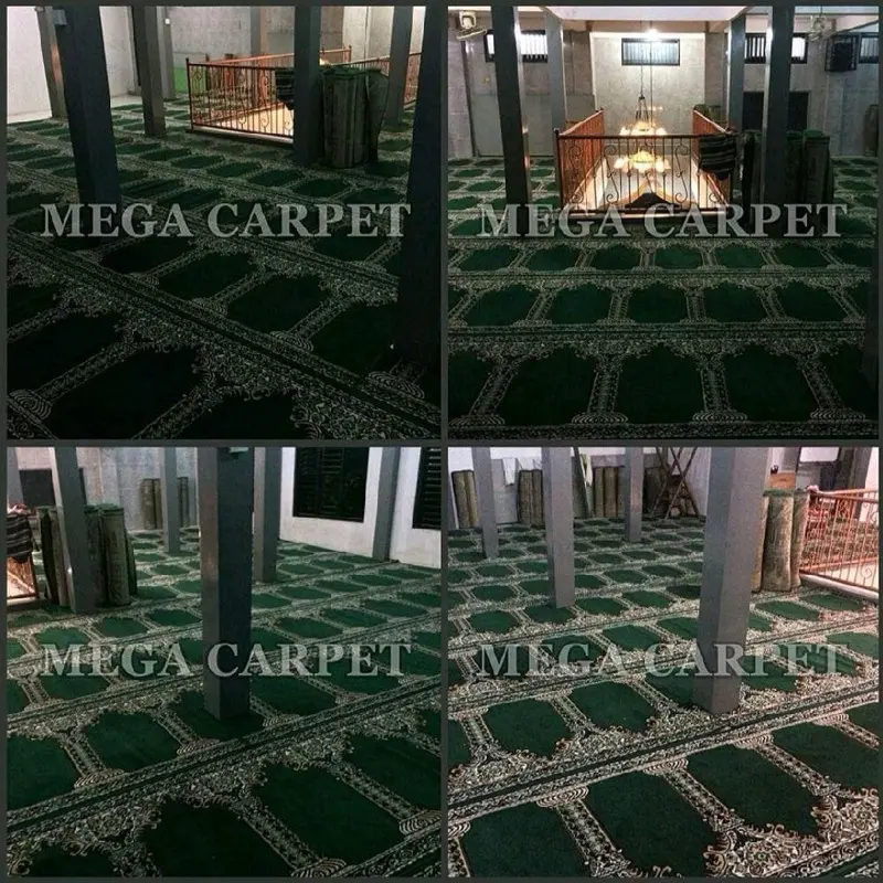 Sajadah Rol / Karpet Masjid / Karpet Mushola (1 Rol ukuran 1,05 x 5,70 meter) - Motif Pilar Hijau 3