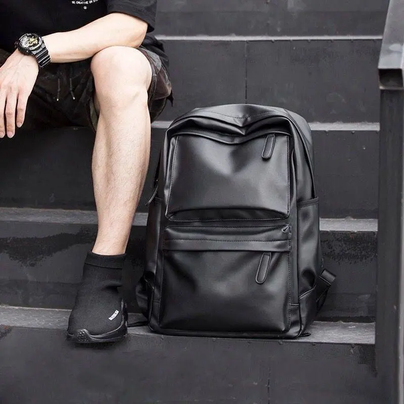 NEW ARRIVAL - Tas Ransel Pria Kulit PU Leather Tas Punggung Pria Terbaru Backpack Fashion Tas Pria Kulit Tas Laptop Tas Kantor Sekolah Wanita