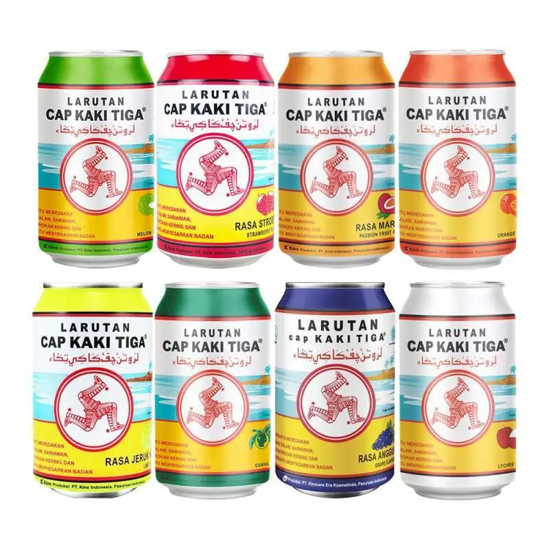 Larutan Cap Kaki Tiga Kaleng Rasa 320ml (PAKET ISI 6pcs) Larutan Penyegar Kaleng MIX (BISA REQUEST RASA)