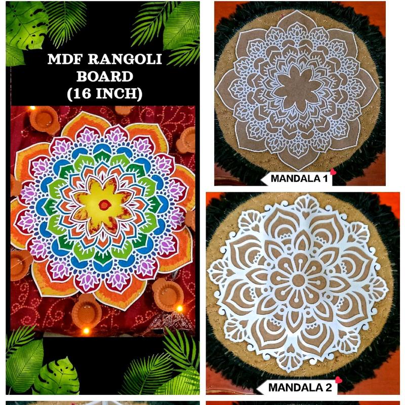 Reusable MDF BOARD RANGOLI KOLAM (16 inch) - TikTok Shop Malaysia