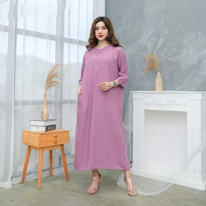 Elmemor Daster Long Lengan Tanggung Tangan 3/4 LD 120 & LD 140 Super JUMBO Polos Busui Terbaru 2