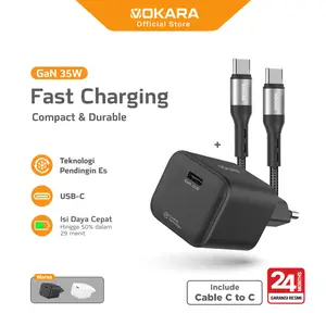 VOKARA Charger 35W USB-C GaN Fast Charging Cooling Technology System