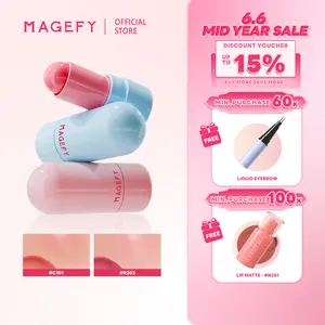 MAGEFY Blush Stick 3-in-1 untuk Pipi, Bibir & Mata – Tekstur Ringan, Hasil Matte Natural, Mudah Diratakan Multiuse Wajah