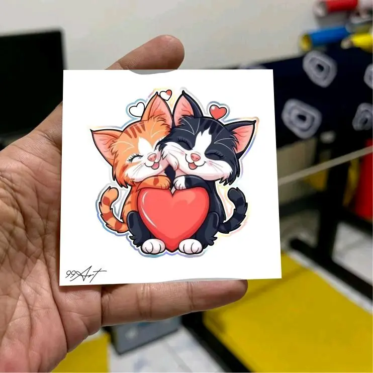 #115, stcker kucing lucu helogram sticker kucing, stiker nyala reflektive dan hologram 4