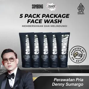 [5-PACK] SOMBONG 5-in-1 Face Wash with Coffee & Ginseng Sabun Pembersih Wajah Pria 100 ml