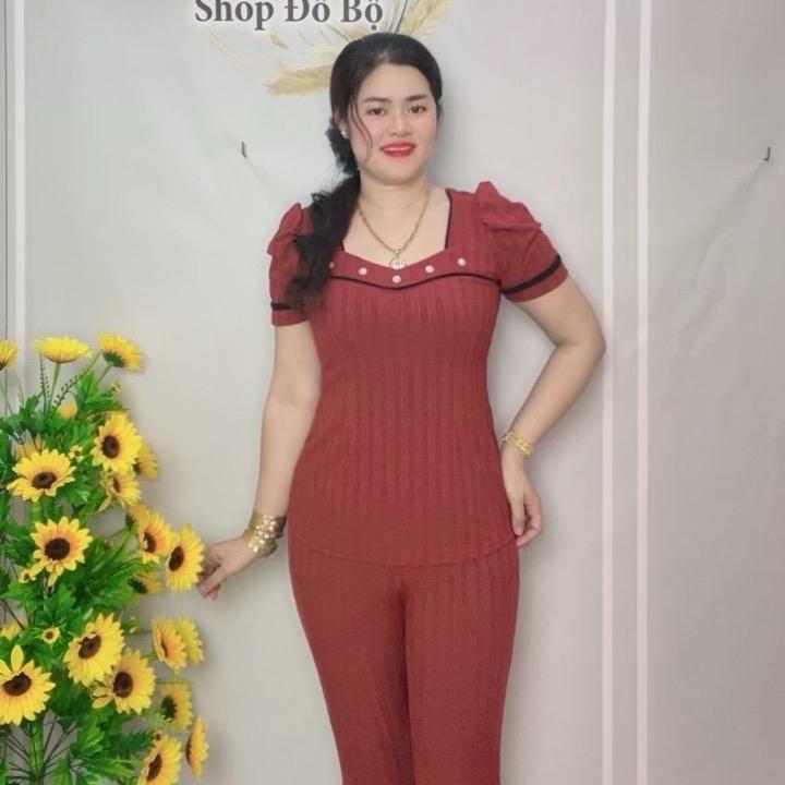 Bộ Đồ Thun sọc nhật Sành Điệu Cổ vuông Màu tay rút nơ từ 45-75 ký vừa 8