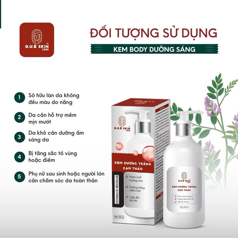 VIP BODY dưỡng kháng nước Quê Skin 200ml Chiết Xuất: cam thảo hiệu QUÊ SKIN dưỡng toàn thân hương hoa hỗ trợ chai sần cháy nắng hỗ trợ nâng tone Dưỡng Da Body Làm Đẹp Da Lotion Dưỡng Body body kem dưỡng ẩm body cho da khô