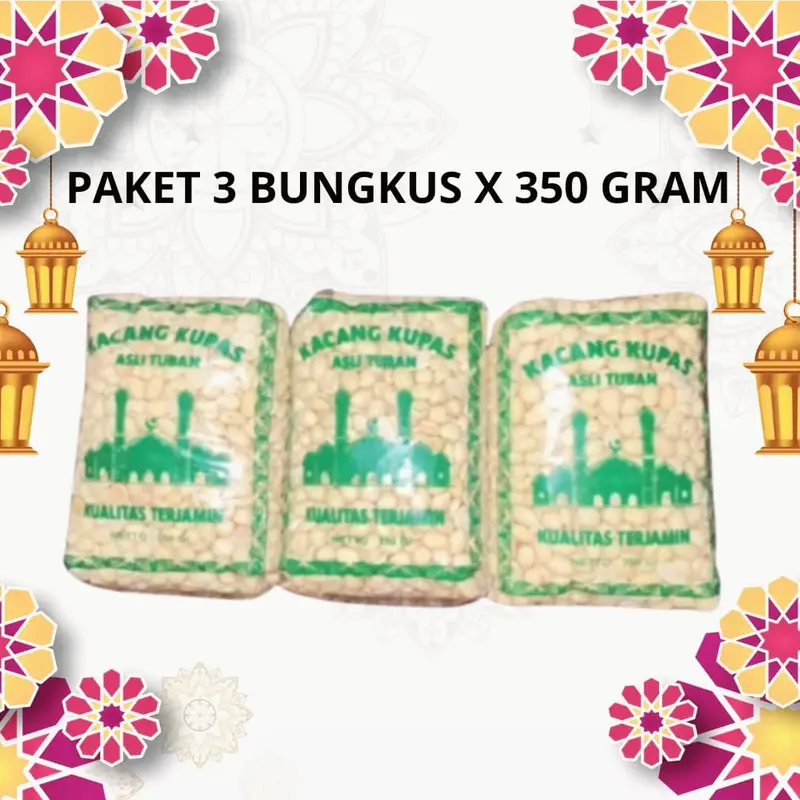 Kacang Kupas Tanah Mentah Tuban 1 Kg 50 Gram Kemasan 3 bungkus  X 350 Gram Organik Food Makanan 0