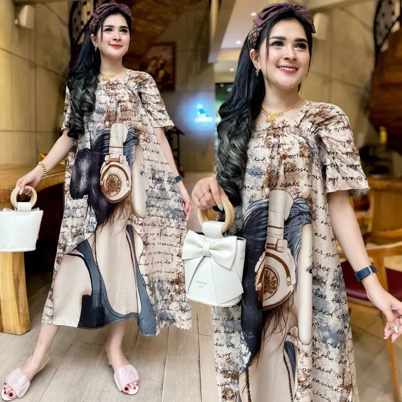 Dress fuji ld 120 rayon adem bumil Casual Wanita 3