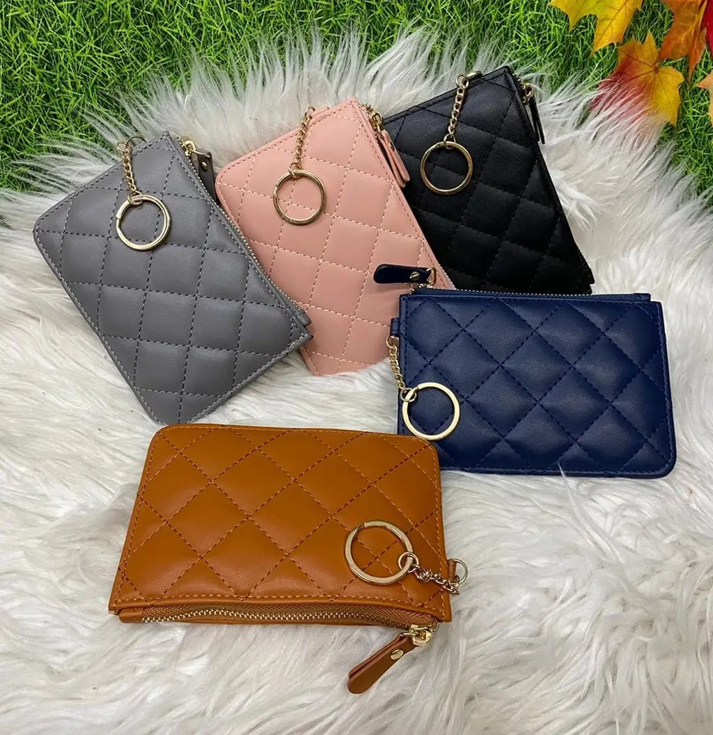 Fashion women's diamond grid wallet women's long leather 2024 fashion simple multifunctional hand-held large capacity zipper wallet PU48