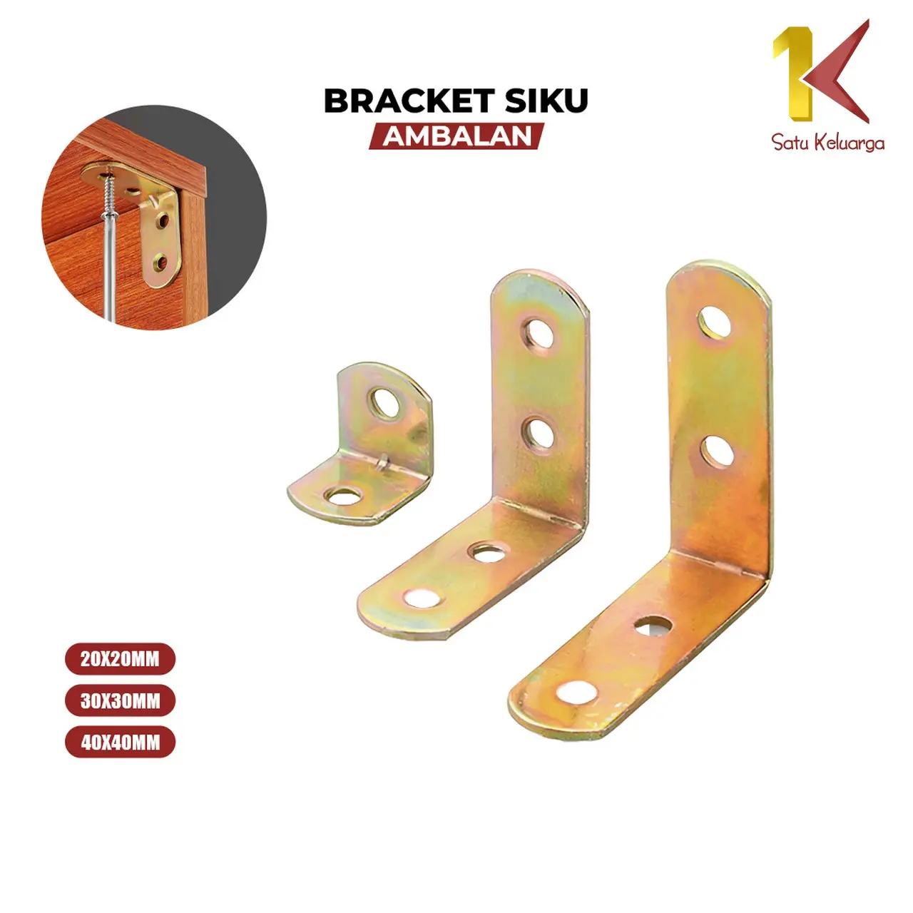 [COD] SK C1190 Plat Siku L Besi Stainless Bracket Penyangga Rak Dinding