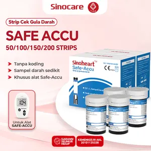 Sinocare Refill Strip Alat Cek Gula Darah Safe Accu BGM Sinoheart (50 / 100 / 150 / 200 pcs)