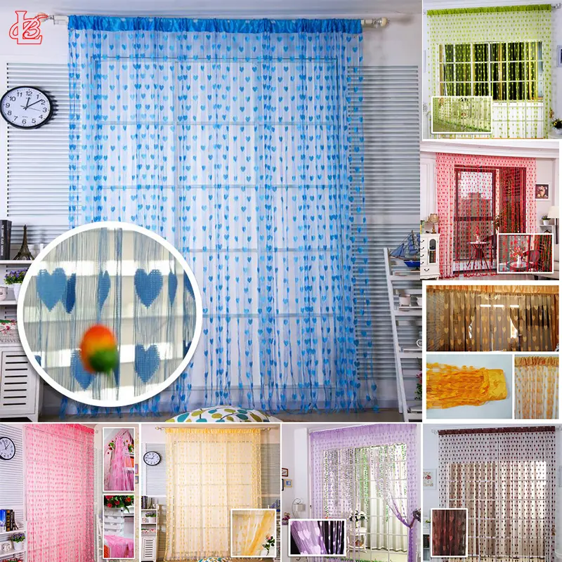 {COD} Tirai Benang Love Polyester 100cmx200cm - Cocok untuk Hiasan Rumah atau Kamar - Jendela (Q1,Q3,Q4)