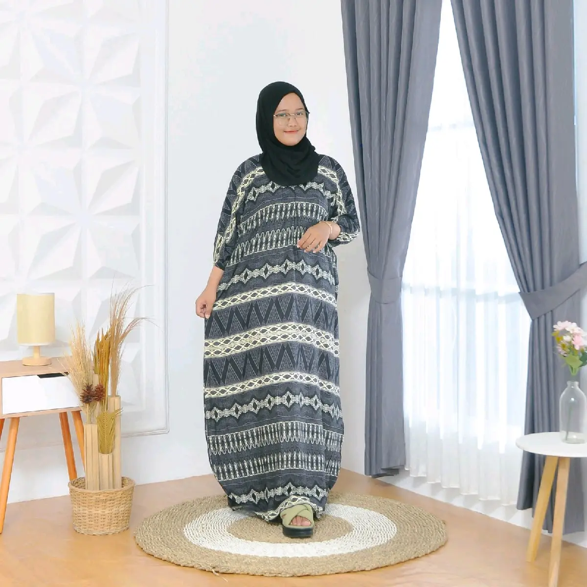 Gamis Kaftan Rayon Premium Elegan Simpel Gamis Lebaran 2025 Idul Fitri Motif Ld 120 Dewasa Panjang Nyaman Muslim viscose